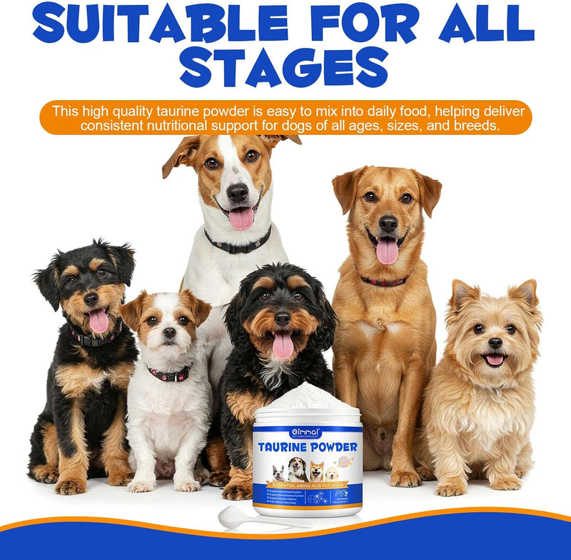 Taurine for Dogs,Taurine Supplement for Dogs,Taurine Supplement Powder for Dogs,Doggy Supps Taurine Powder,Easy-to-Mix Daily Supplement,Immune Support,Advanced Heart,Vision&Cognitive Support