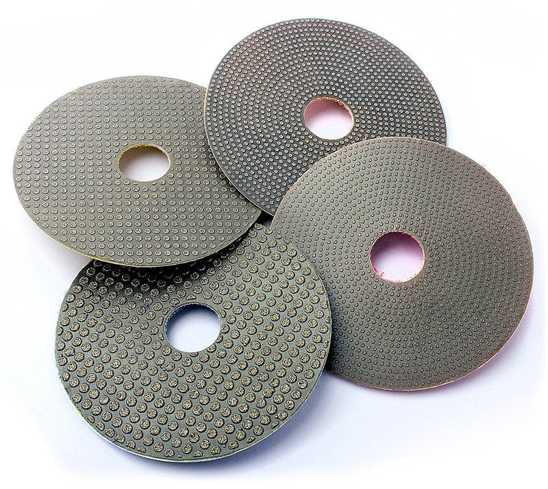 3" Diamond Polishing Pads Wet or Dry Electroplated Grinding Discs for Marble Granite Concrete Glass Sanding 4 Pcs Set