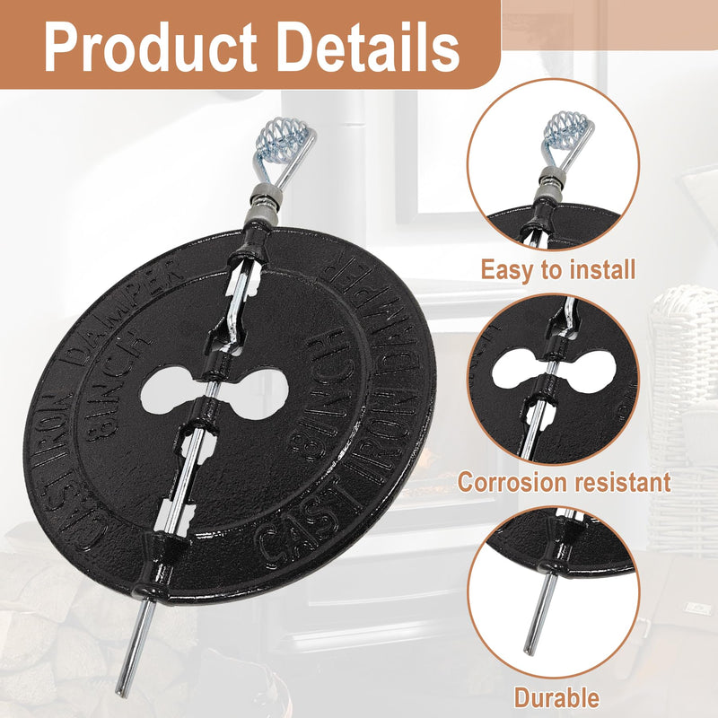 BM0053-A 8 Inch Cast Iron Stove Pipe Damper