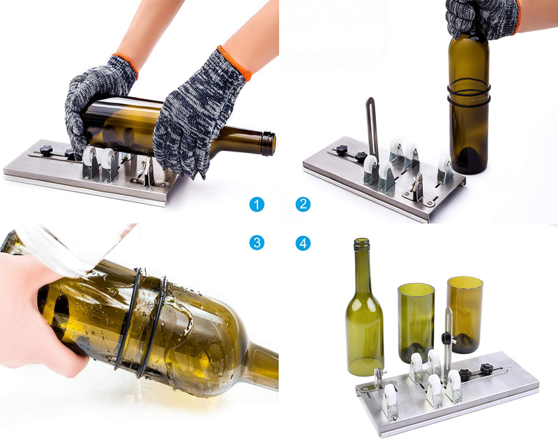 Glass Bottle Cutter, Upgraded Bottle Cutting Tool Kit, DIY Machine for Cutting Wine, Beer, Liquor, Whiskey, Alcohol, Champagne, Bottle Cutter for Round Bottle by Camdios Glass Bottle Cutter Kit