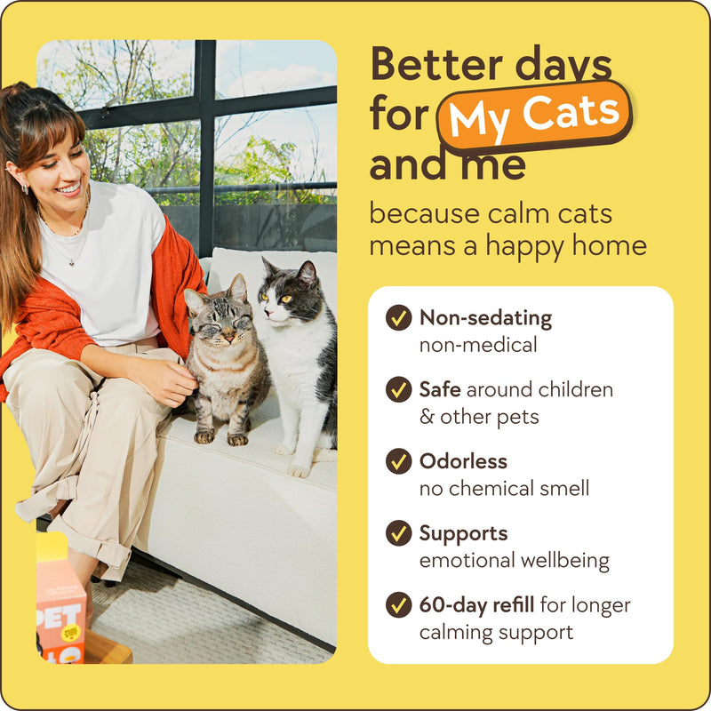 TherapetMD 60-Day Cat Calming Diffuser - Cat Pheromone Diffuser for Stress, Pee Spraying, Cat Fighting, Aggression, Excessive Meowing & Scratching - 60-Day Refill Included - Packaging May Vary 1 Pack