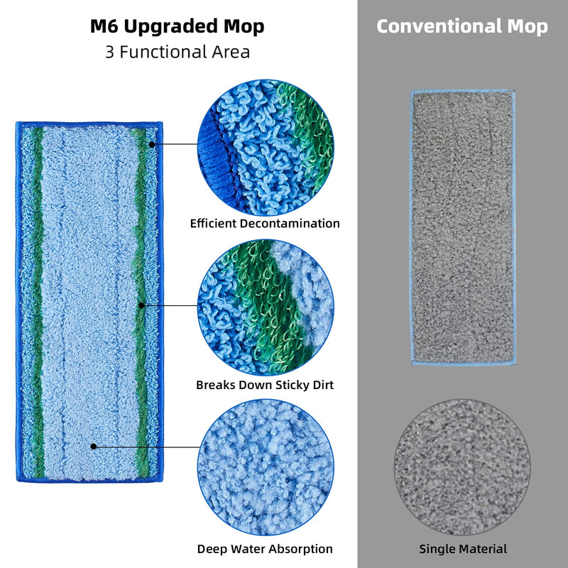 8 Pack Mop Pad for iRobot Braava Jet M6 Ultimate Robot Mop, Upgraded M6 Wet Mopping Pad, Washable Microfiber Replacement Cleaning Pad 8 Pack