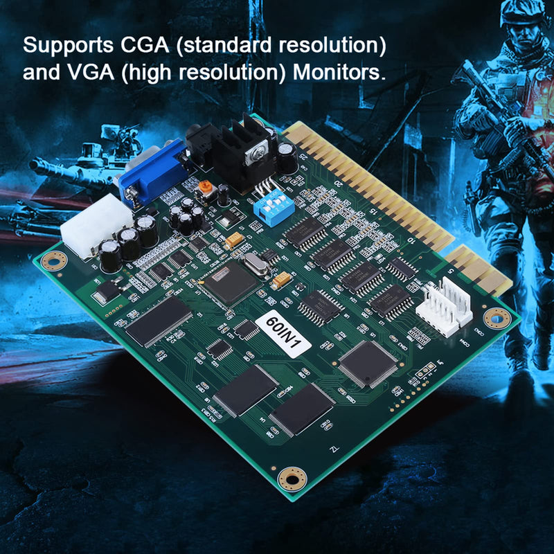 KIMISS 60 in 1 Multicade PCB Board for Game Machine CGA/VGA Output Classic Multicade Board Game Parts PCB Board