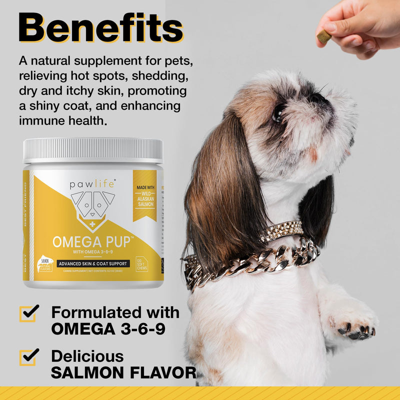 Dog Fish Oil Supplements - 120 Omega 3 Fish Oil Dog Vitamins, Veterinarian Formulated Itching Relief for Dogs, Natural Omega 3 Fish Oil for Dogs, Dog Skin and Coat Supplement (Salmon Flavor) Salmon - PawsPlanet Australia