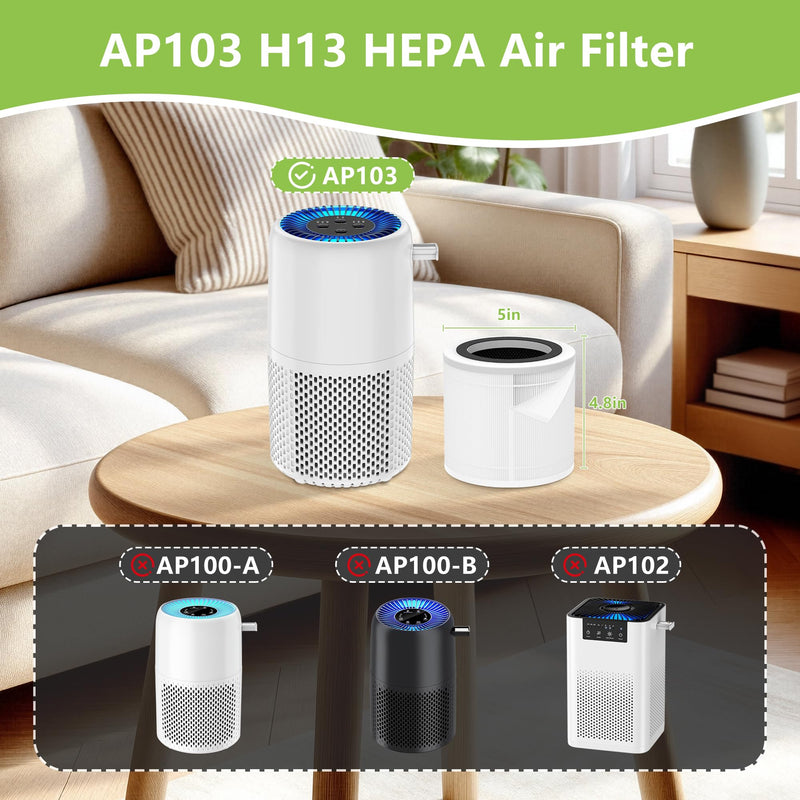 AP103 Replacement Filter Compatible with AromaRoom AP103 Air Purifiers Basic Filter 2-Pack