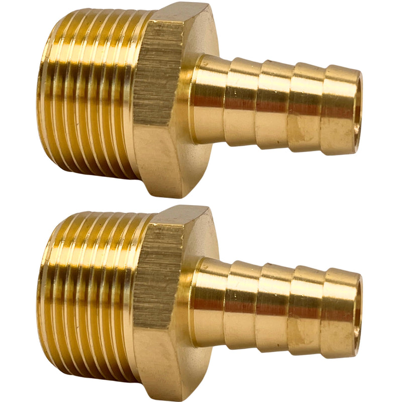 2pcs Brass Hose Barb Pipe Fitting 1/2" Barb x 3/4" NPT Male Adapter Barbed by CX WONDERLAND