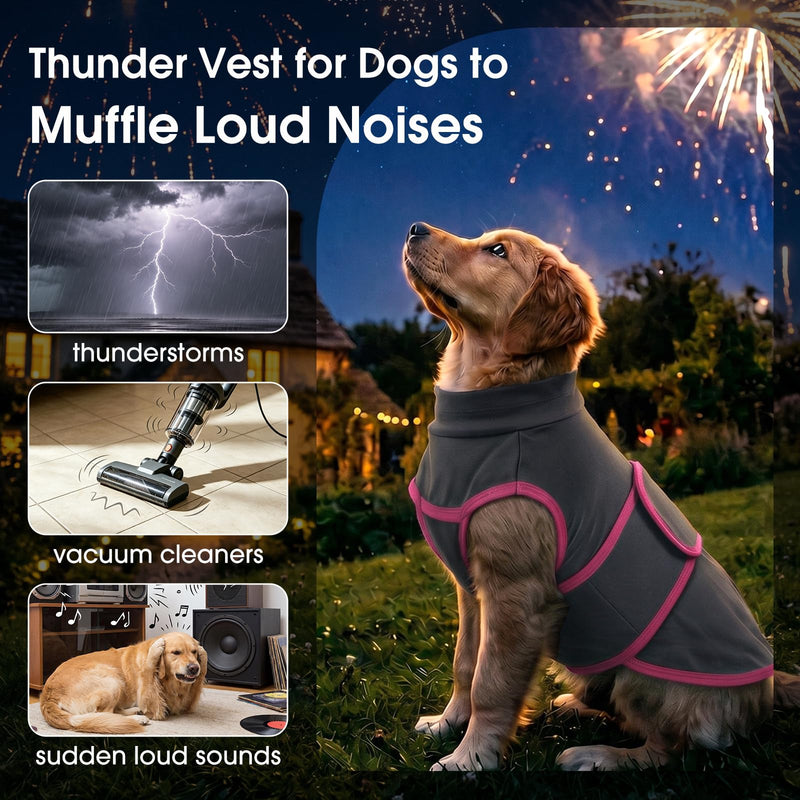 Nanaki Lightweight Noise Reduction Thunder Vest for Dogs Anxiety Calms Dog | Gentle pressure,Reflective strip,adjustable,Ideal for sleep & grooming, storm, fireworks, Ease car rides,separation anxiety Grey X-Large