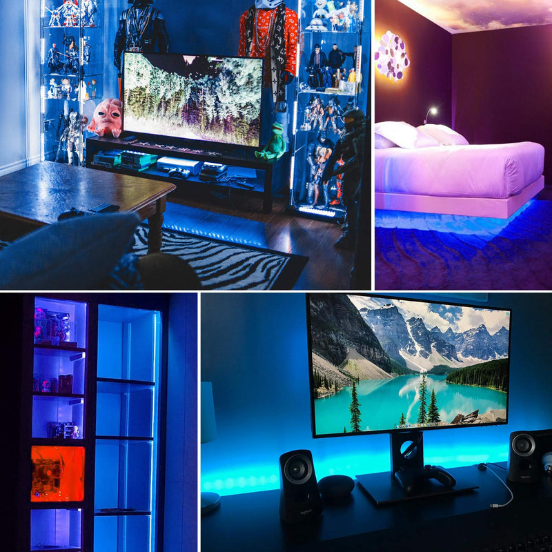 12 Volt 20ft Blue led Strip Lights, Non-Waterproof 360 LEDs Blue led Lights for Bedroom, Shops, Christmas, Halloween.