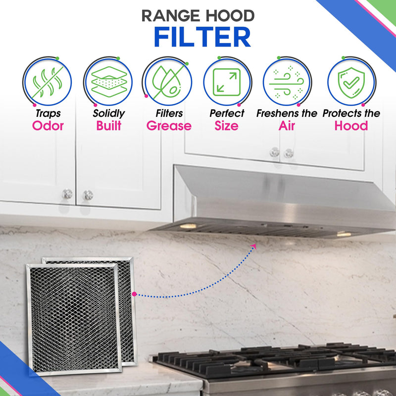 Range Hood Filter 10.5 x 8.75 Inch Fits 41F 97007696 Broan Range Hood Filter Replacement for Ductless Stove Hood Vent Filter - Charcoal Grease Combo For Hood Filters & Freshens Kitchen Oven Air (1-Pk) 41F 1-Pack