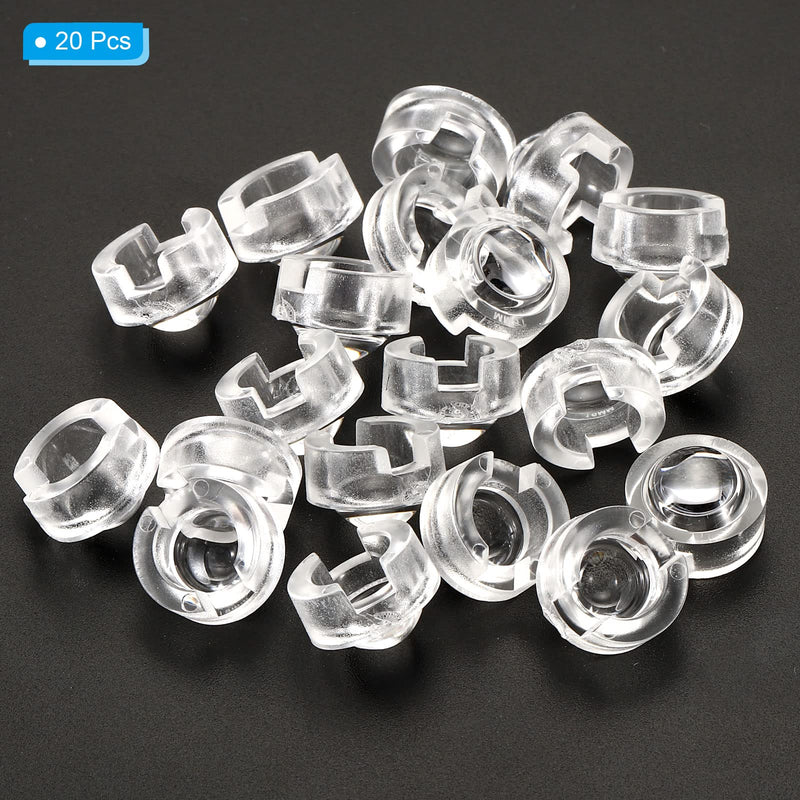 PATIKIL 13mm LED Convex Lens, 20 Pack 15 Degree Beam Angle Acrylic LED Optical Convex Condenser Lens for 1W 3W LED Lamp Beads Infrared Cameras, Transparent Clear