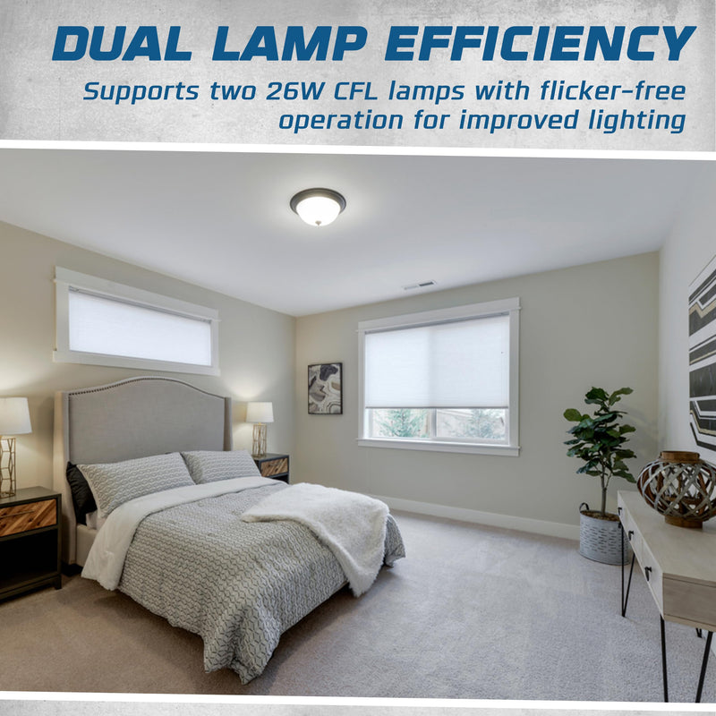 OHLECTRIC Replacement for Keystone KTEB-226-1-TP CFL Electronic Fluorescent Ballast | 2 Lamp 26 Watt & 120V Input with Rapid Start | Thermally Protected Design for Enhanced Safety and Efficiency 1