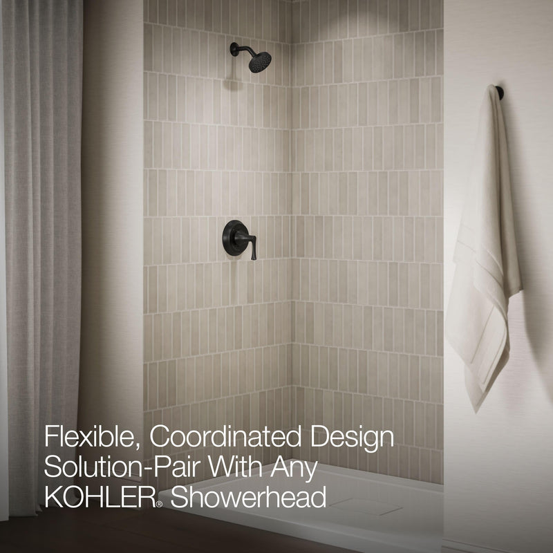 Kohler TLS35938-4-BL Buckley™ Rite-Temp® shower trim kit, without showerhead, Matte Black Rectangular