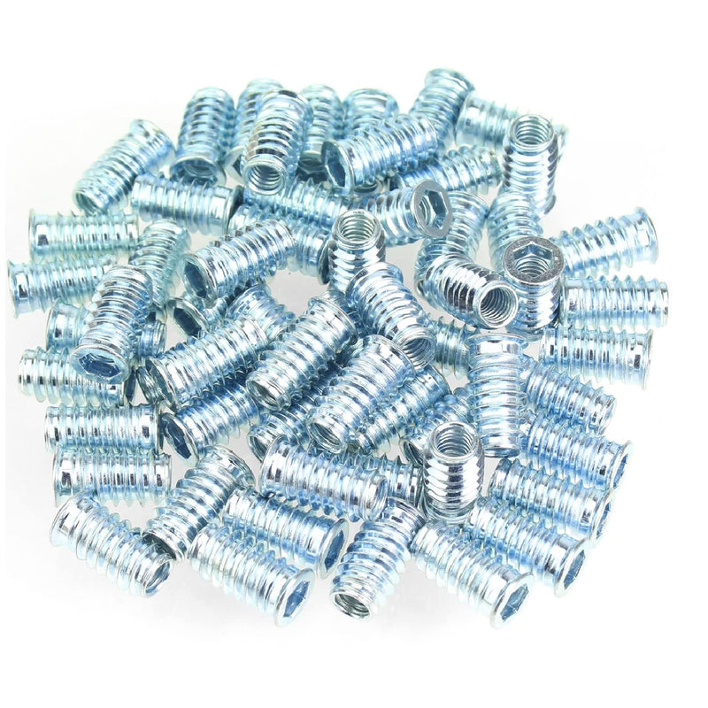 5/16"-18 x 25mm Threaded Inserts, Nut Inserts, Wood Inserts, Blue Zinc Plated Carbon Steel, 5/16-18 Threaded Inserts with Hex Wrench for Wood Furniture Screw, Total 26 Pieces, Blue Color 5/16"-18 x 25mm - NewNest Australia