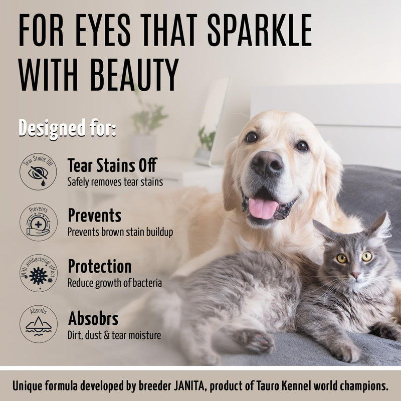 Pure Nature Stainless Look Clay Shield Mask Tear Stain Remover and Eye Cleaner, Grooming Product Ideal for All Dogs and Cats Eyes, Ears, Mouth Area Suitible for Home or Professional Use - PawsPlanet Australia