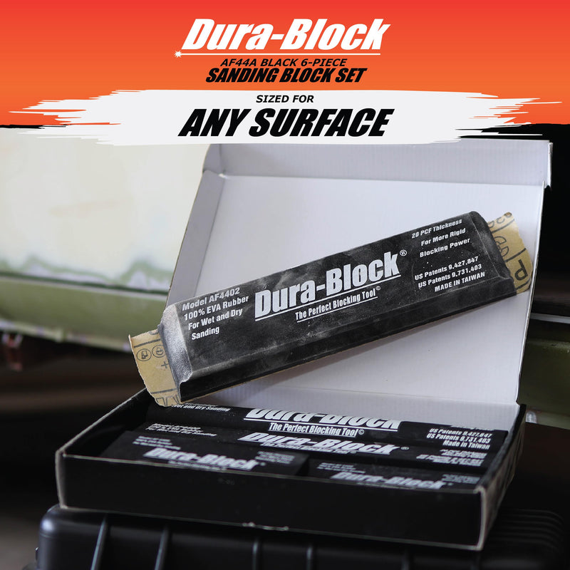 Dura-Block Set 6pc - Flexible EVA Foam Wet or Dry Autobody Sanding Blocks Kit for Automotive Bodywork 1pcs