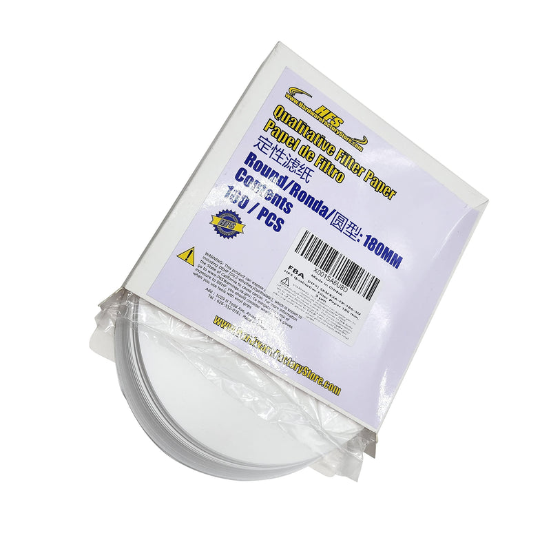 HFS(R) 180mm Ashless Qualitative Filter Papers Lab 100PCS Medium 6 um Round (180mm, 6um) - NewNest Australia