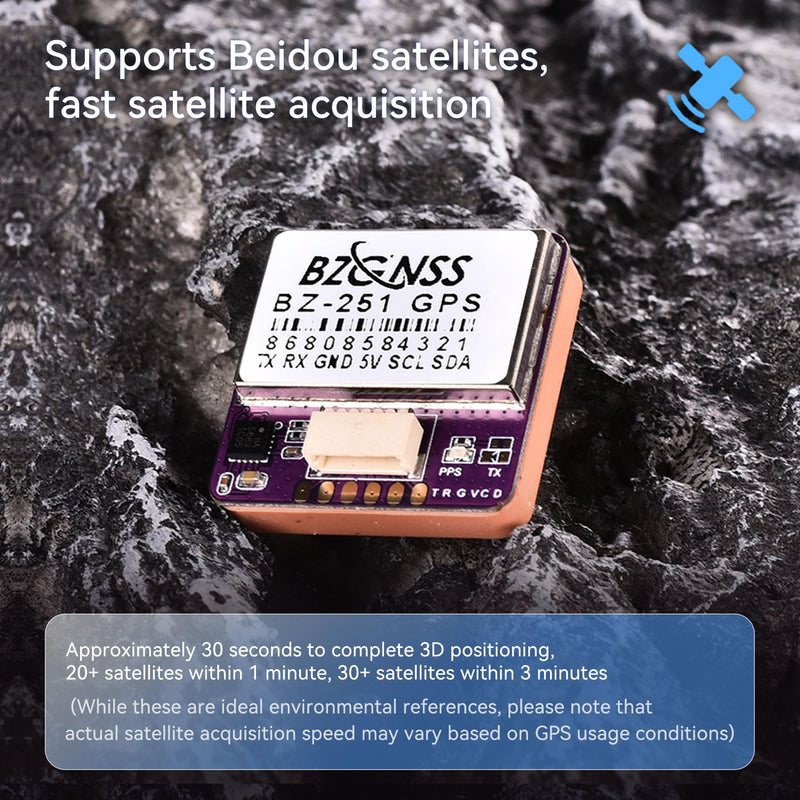 BZGNSS BZ-251 FPV GPS Module - Dual Protocol M10 Drone GPS for RC FPV Drone Racing Fixed-Wing Long-Range Flight Compatible with F405 F722 Flight Controller by Speedybee