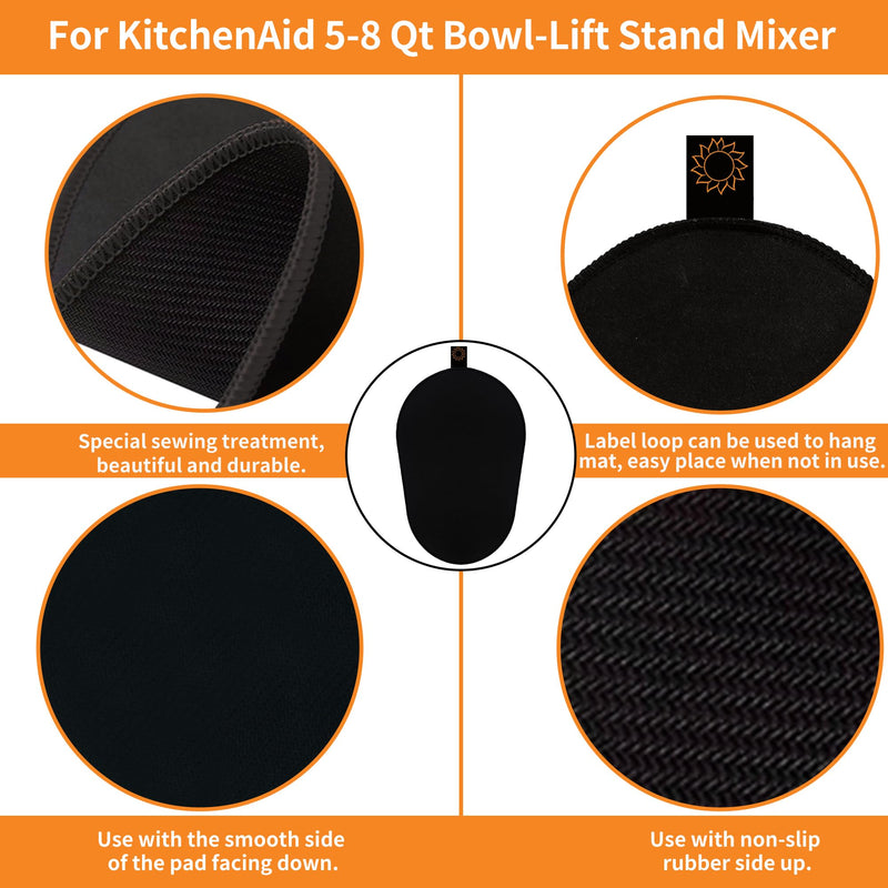 Sliding Mat for Kitchenaid Mixer, Mover Slider Mat Pad for 5-8 Qt Bowl-Lift Stand Mixer, Kitchen Appliance Slider Mat Compatible with Professional 600 Stand Mixer, Kitchen Aid Mixer Accessories 5-8Qt Mat