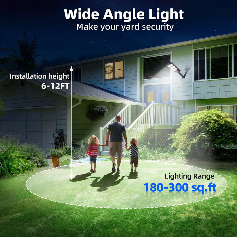 Solar Street Lights Outdoor 2 Pack, 6500K Solar Lights Outdoor Waterproof with Motion Sensor, Lamparas Luces Solares para Exteriores Dusk to Dawn Commercial Lighting for Yard Path 3H2P