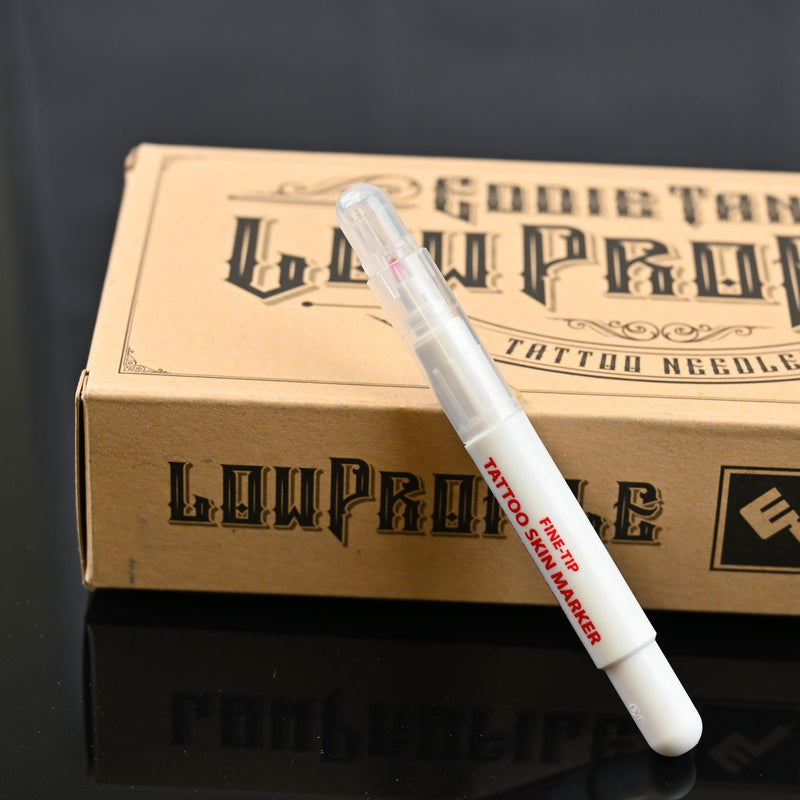 Body Marker Fine Tip Red Skin Pens for Tattoo Stencil Thin Line Precision Disposable for Stencil Dot Markings Body Piercing Microblading 5 Markers