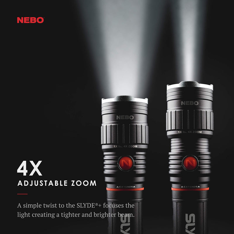 NEBO 300-Lumen LED Worklight Flashlight: Slyde+ Has a Strong Magnetic Base; Use as a Standard Flashlight or Slide to Open and Reveal the Best Work Light - Nebo 6525 300 Lumens
