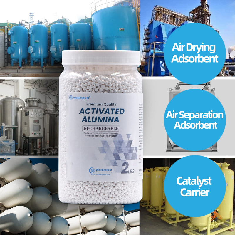 Wisesorb 2 LBS Activated Alumina, Alumina Desiccant, Reusable Desiccant Dehumidifier with 20pcs Resealable Nonwoven Zip Bags