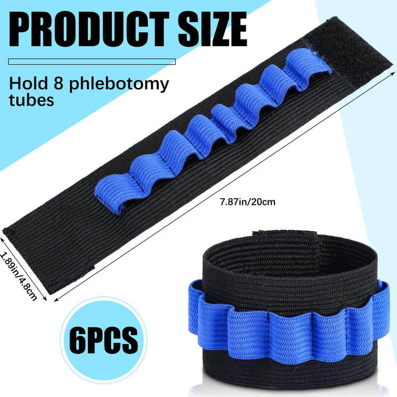 6 Pack Phlebotomy Tube Holder Wristband Blood Draw Tube Bracelet Strap Blood Draw Kit Phlebotomy Caddy Hold 8 Phlebotomy Tubes