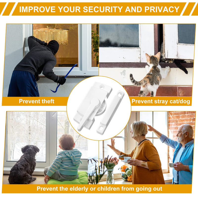 Qunclay 20 Pack Cam Action Window Sash Locks and Keeper, White Window Latch Security Lock Sliding Parts and Hardware for Double Hung, Vertical and Horizontal Sliding