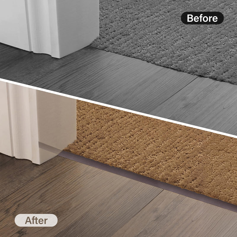 INMOZATA 4Ft Floor Transition Strip, Self Adhesive Vinyl Cover Floor Strip Laminate Flat Divider Flooring for Joining Floor Gaps, Carpet, Threshold Cover, Doorway Transitions Strip(Walnut) Walnut 1