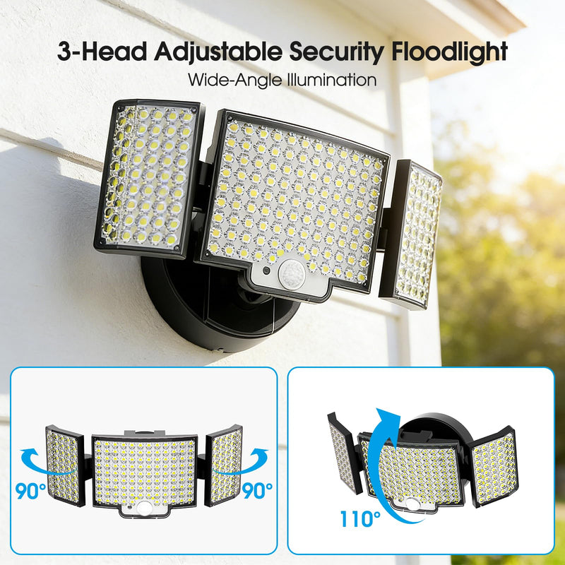 Motion Sensor Outdoor Light Hardwired, 45W 7500LM Security Flood Lights Motion Detector Dusk to Dawn Light, IP65 Waterproof, 220 LEDs Floodlight with Remote Control for Garage, Yard, Porch 1 Pack