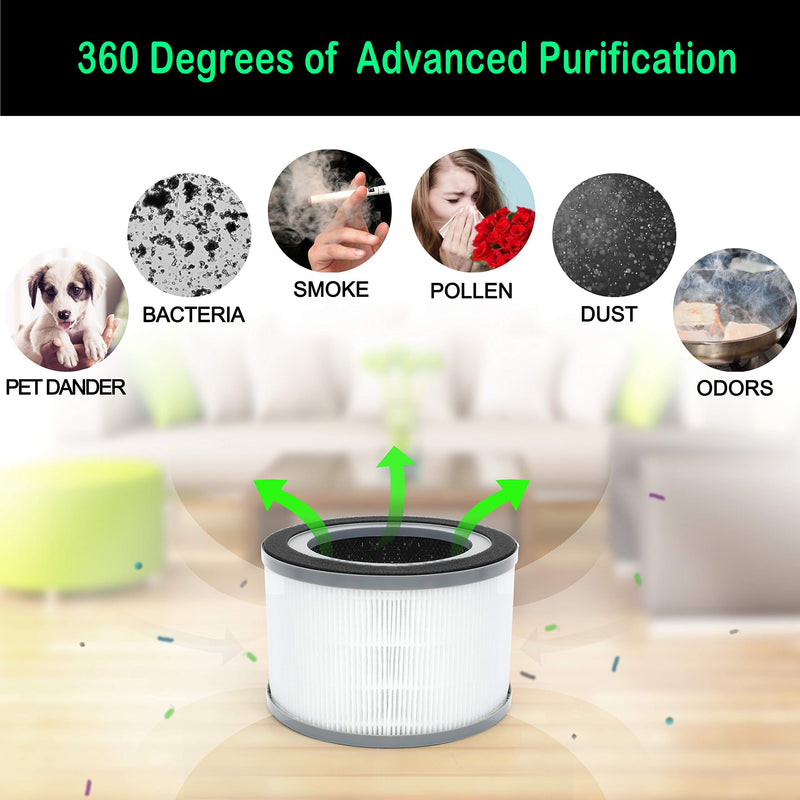 Vista 200 Replacement Filter, Compatible with LEVOIT Vista 200 Air Purifier Only, H13 Grade HEPA and Activated Carbon Filter Replacement, Part # Vista 200-RF, 2-Pack