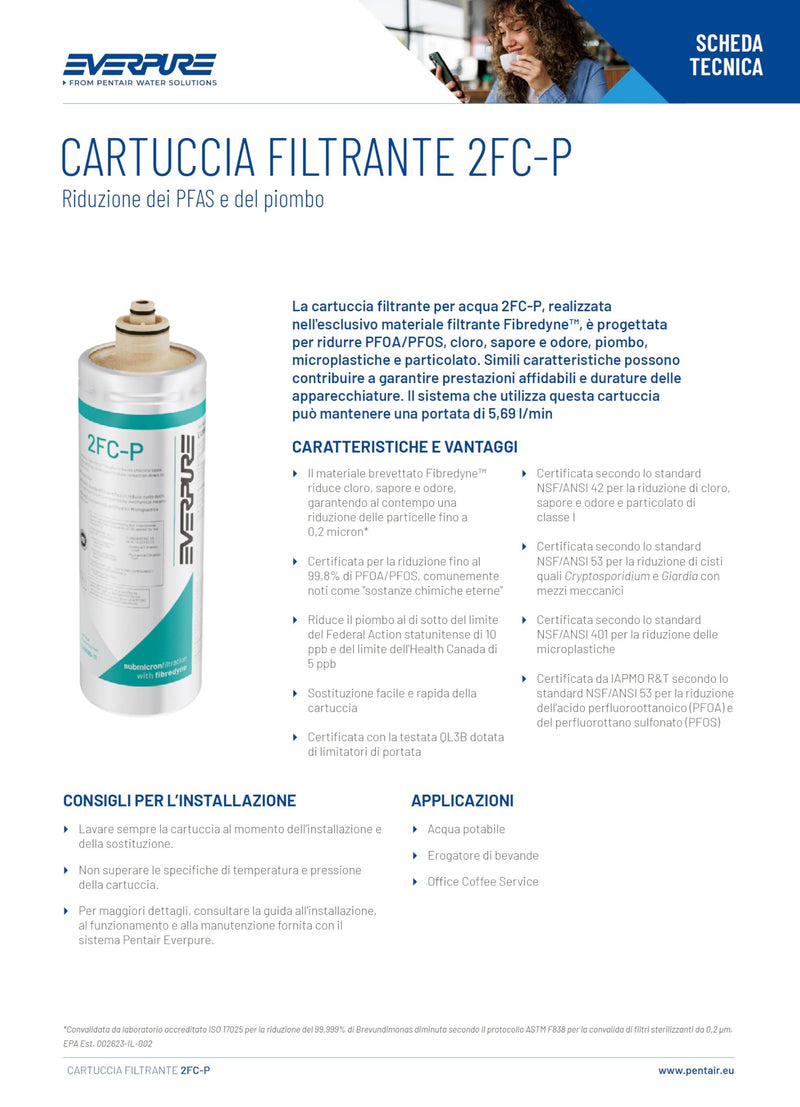 EV959511 Everpure 2FC-P PFAS Removal Water Filter Replacement Cartridge