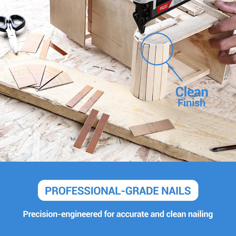 meite 23 Gauge Pin Nails, 1/2-Inch Micro Headless Pins for Pin Nailer - Copper Plated Pins Nails for Nail Gun, Ideal for Fine Woodworking and Trim Work (10,000 PCS) 1 Box
