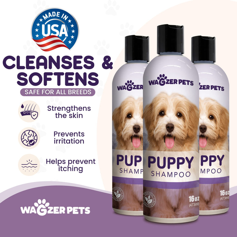 Puppy Shampoo | Natural Puppy Formula Dog Shampoo for Sensitive Skin | Gentle Support Shampoo for Dogs | Puppy Wash for Itchy Skin, Soothes, Cleanses, and Moisturizes | 16 oz - PawsPlanet Australia