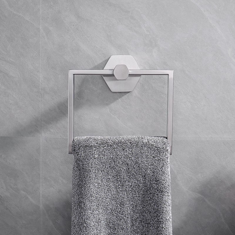 GERZWY SUS 304 Stainless Steel 2 Piece Bathroom Hardware Set Towel Ring and Toilet Paper Holder Wall Mounted, Brushed Finish