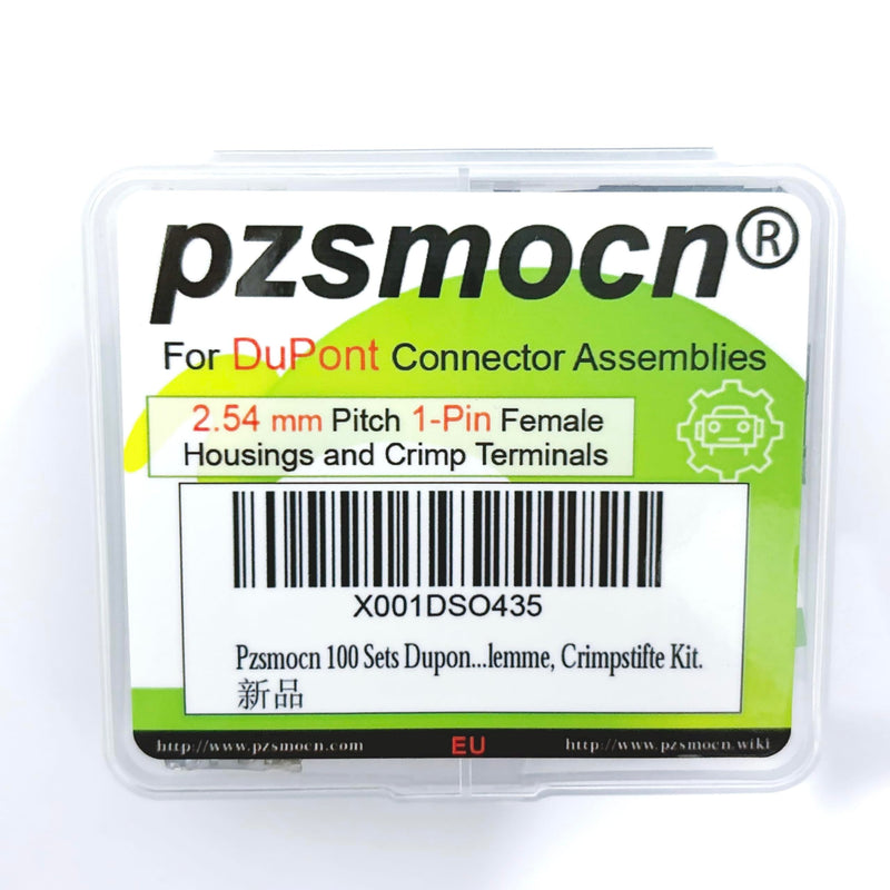 100 Sets / 200 Pieces for Dupont 2.54 mm Pitch 1-Pin Adapter Connector Female Housing Black Socket Terminal Compatible with Wires Cable 30-26 AWG Accessories, Header Crimp Pins Kit 1-Pin Female Black-Single Row
