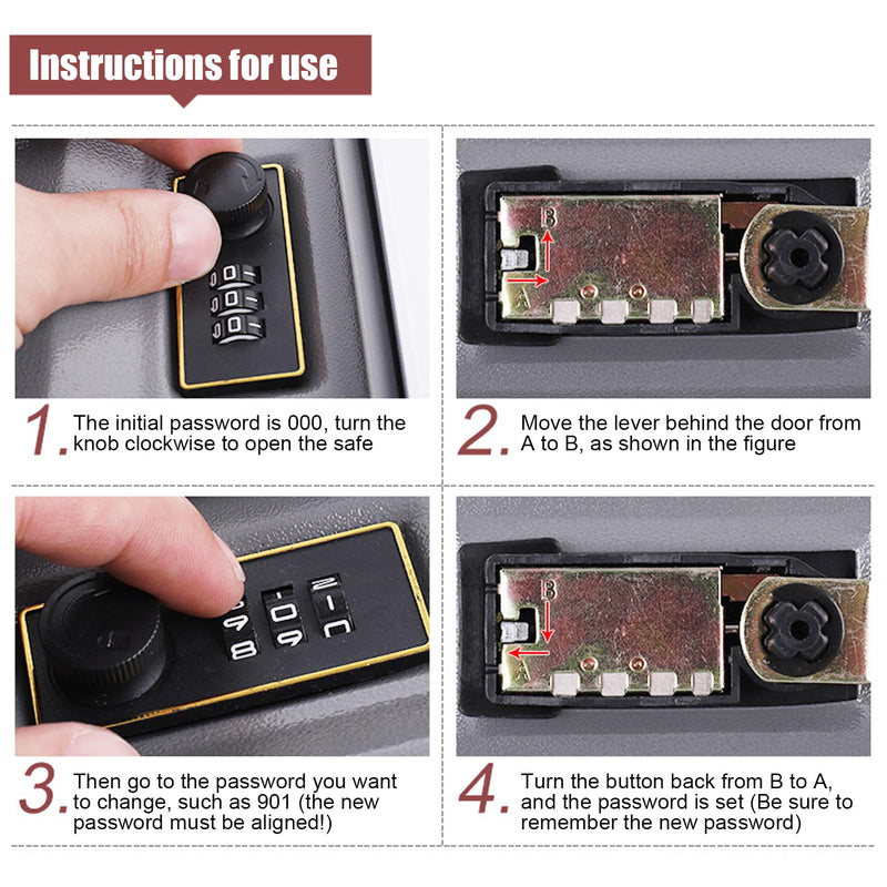 Oumefar Money Box, Fireproof Safes Portable Book Combination Lock Hidden Diversion for Money Secret Hollow Book Money Box with Lock Diversion Book Lock Box Secret Book Hidden