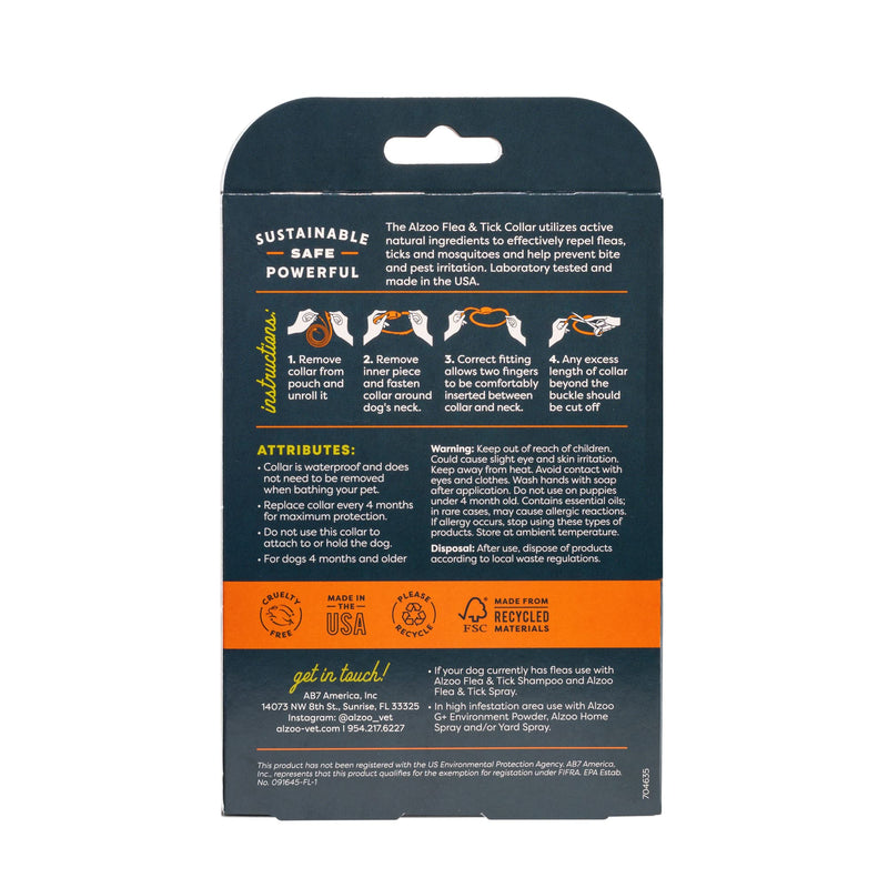 ALZOO Flea & Tick Dog Collar and 8 Fl. Oz. Flea & Tick Repellent Spray for Dogs, Medium-Sized Dogs: 16-40 lbs, 100% Plant-Based Active Ingredients