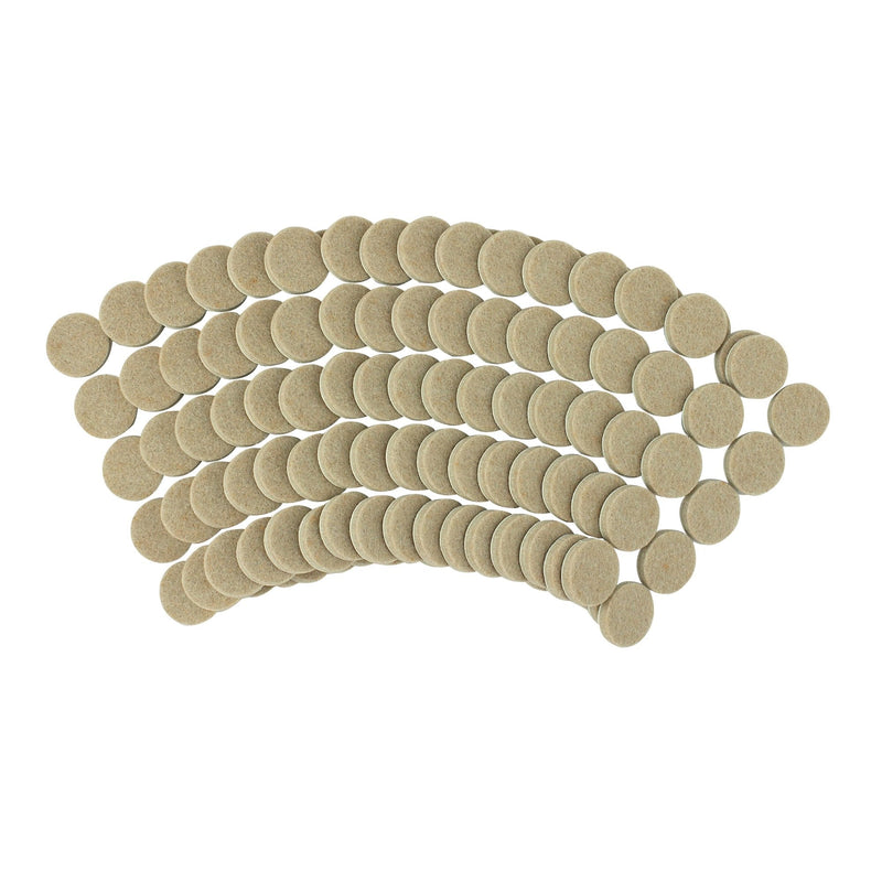 8727 Heavy Duty Self Adhesive Furniture Felt Pads 1-Inch Round Oatmeal 160-Piece Value Pack in Resealable Bag Beige