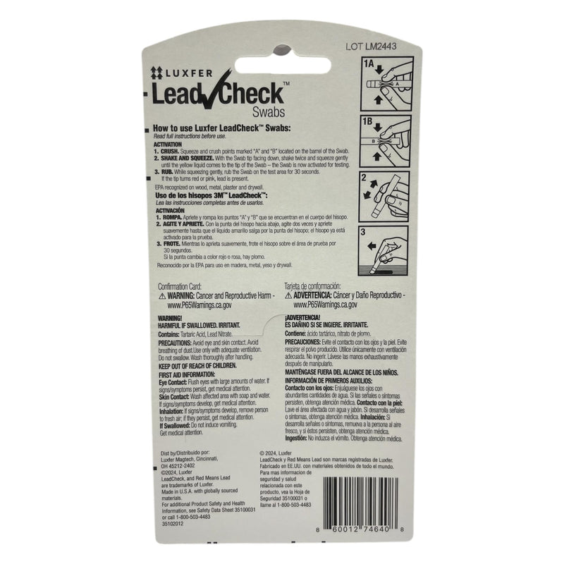 LeadCheck Swabs, Instant Lead Test, 2 Swab Blister Pack