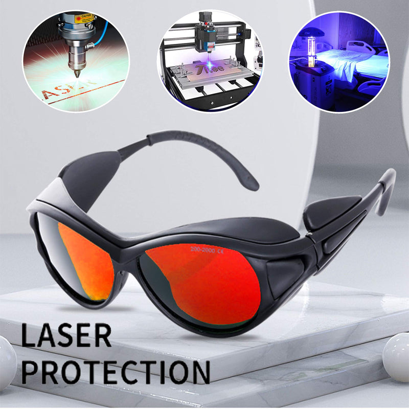 Laser Safety Goggles 532nm OD 6+ Professional 180nm-532nm Wavelength Violet/Blue/Green Laser Protective Glasses for 405nm, 445nm, 450nm,473nm 532nm Laser Fit Dazzling Lasers, Like Engraving Machines