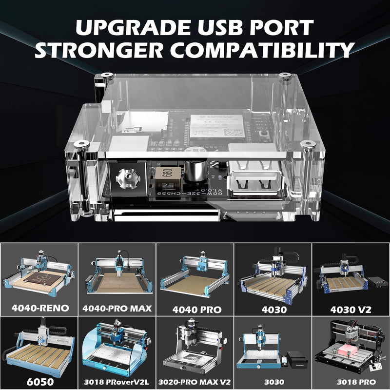 Genmitsu GGW-USB Wireless Wi-Fi Module Kit with USB Port, App G-Code Sending, Remote Control and Monitor CNC Milling Machine Offline Controller for all CNC Machine