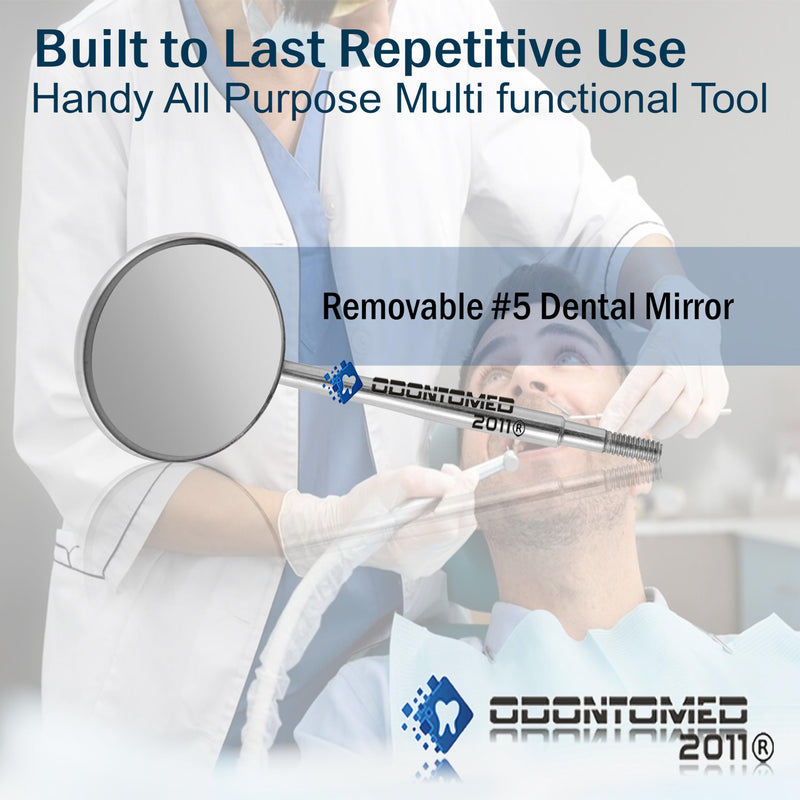OdontoMed2011® 10 Pieces Dental Mouth Mirror #5 with Handle Stainless Steel