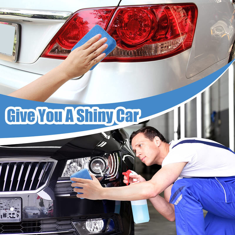 Riakrum 32 Pcs Microfiber Applicator Pads Soft Microfiber Foam Buffing Car Detailing Pads for Wax Ceramic Coating Polish Reusable Car Wash Sponge Tire Shine Applicator(Blue) Blue