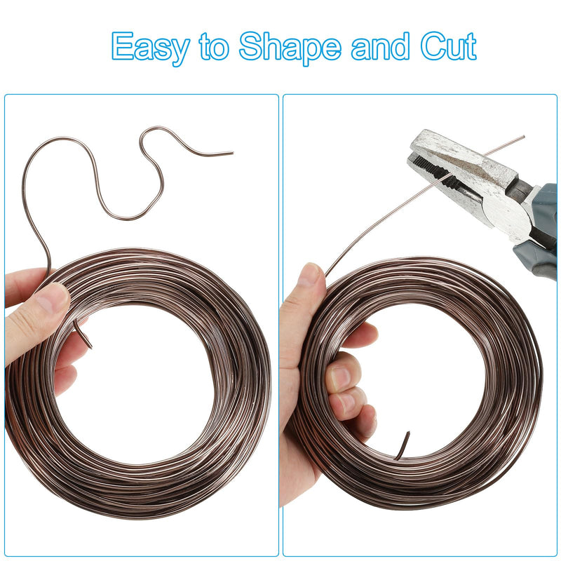 PATIKIL 6mm x 19ft Bonsai Training Wire,Floral Wire Stems Anodized Aluminum Tree Wire for Gardening Branch Fixing,Brown Brown