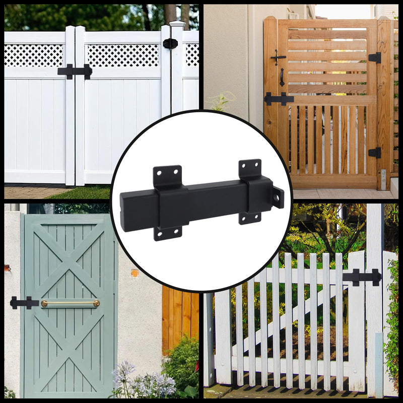 7.5" Heavy Duty Gate Latch, Slide Door Locks and Latches with Padlock Hole, Gate Lock for Outdoor Wooden Fence Gates Swing Sliding Gates