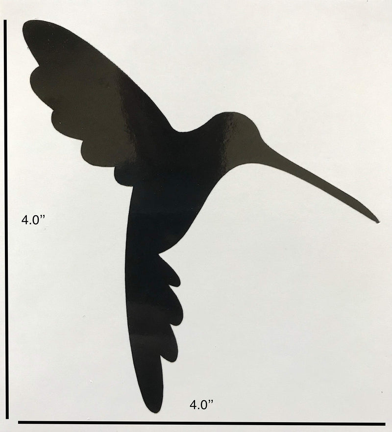 Retractable Screen Door Decals - 5 per Package - Keep Children Safe - Alert Birds, Dogs, Kids - Warn, Protect, Window Safety - Hummingbirds (Black) Black