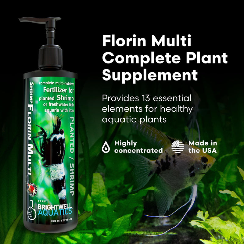 Brightwell Aquatics Shrimp FlorinMulti – Complete Plant Nutrient Supplement for Shrimp & Freshwater Aquariums – Supports Growth, Color & Health – Copper-Free, 125 ml 125-ml