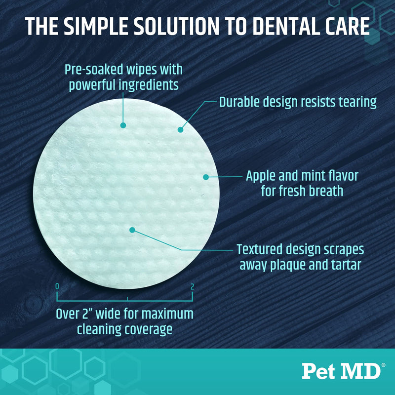 Pet MD Proden PlaqueOff & Dental Wipes for Dogs - PawsPlanet Australia
