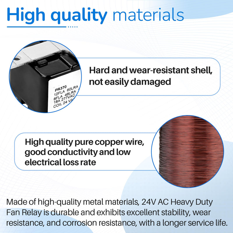 90370 General Purpose 24V AC Relay, 12A Load, SPDT Contacts – Reliable Fan Control for Electromechanical Applications